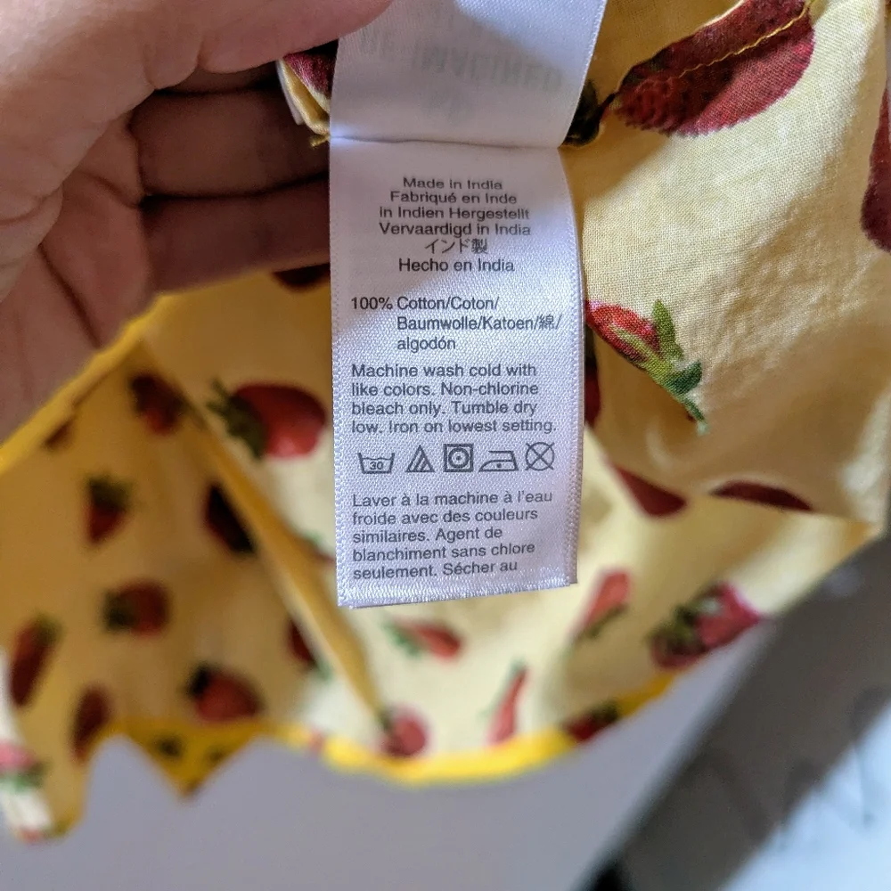 J. Crew Edie Parker Cover-up Dress, Size Small, Like New Yellow Strawberry - Picture 8 of 8